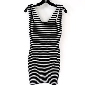 Alberto Makali NWT black & white striped bodycon dress size S